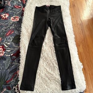 Black lamb skin Helmut Lang leggings in size 2